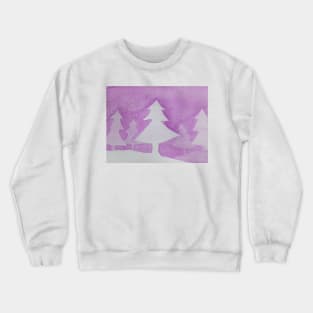 Pink winter scene Crewneck Sweatshirt